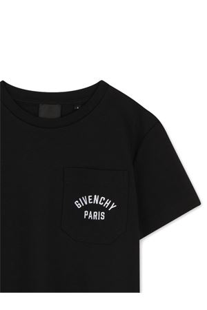 t-shirt in cotone nero GIVENCHY KIDS | H3112209B
